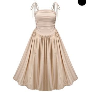 AmyLynn Alexa Puffball Dress in beige